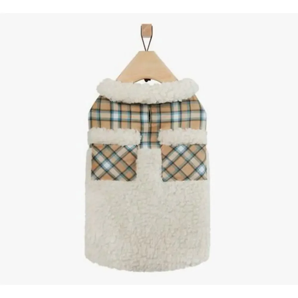 Frisco Lightweight Plaid Pocket Dog & Cat Coat, Medium